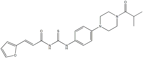 N-[3-(2-furyl)acryloyl]-N'-[4-(4-isobutyryl-1-piperazinyl)phenyl]thiourea,672915-30-9,结构式