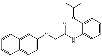 N-[2-(difluoromethoxy)phenyl]-2-(2-naphthyloxy)acetamide 化学構造式