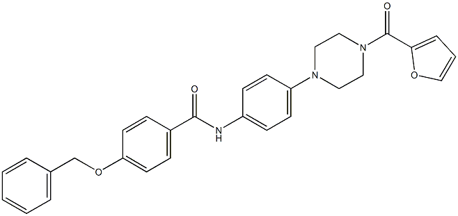 4-(benzyloxy)-N-{4-[4-(2-furoyl)-1-piperazinyl]phenyl}benzamide Struktur
