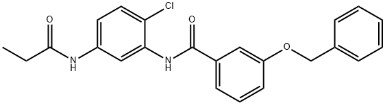 3-(benzyloxy)-N-[2-chloro-5-(propionylamino)phenyl]benzamide Struktur