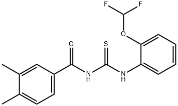 N-[2-(difluoromethoxy)phenyl]-N'-(3,4-dimethylbenzoyl)thiourea 结构式