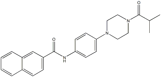 N-[4-(4-isobutyryl-1-piperazinyl)phenyl]-2-naphthamide Struktur