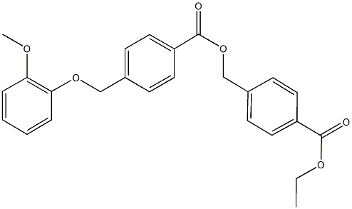 4-(ethoxycarbonyl)benzyl 4-[(2-methoxyphenoxy)methyl]benzoate 化学構造式