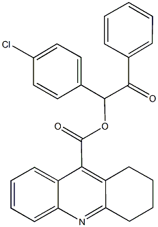 1-(4-chlorophenyl)-2-oxo-2-phenylethyl 1,2,3,4-tetrahydro-9-acridinecarboxylate,673443-00-0,结构式