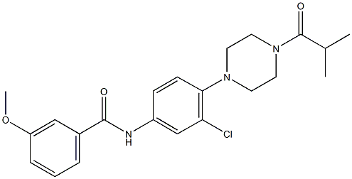 N-[3-chloro-4-(4-isobutyryl-1-piperazinyl)phenyl]-3-methoxybenzamide Struktur