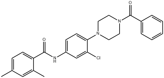 N-[4-(4-benzoyl-1-piperazinyl)-3-chlorophenyl]-2,4-dimethylbenzamide Structure