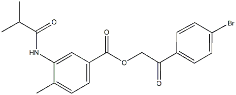 2-(4-bromophenyl)-2-oxoethyl 3-(isobutyrylamino)-4-methylbenzoate 结构式