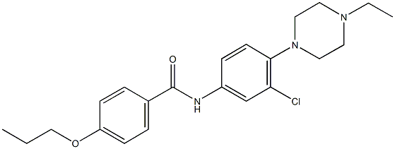 N-[3-chloro-4-(4-ethyl-1-piperazinyl)phenyl]-4-propoxybenzamide Struktur