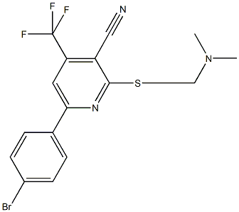 6-(4-bromophenyl)-2-{[2-(dimethylamino)ethyl]sulfanyl}-4-(trifluoromethyl)nicotinonitrile 化学構造式