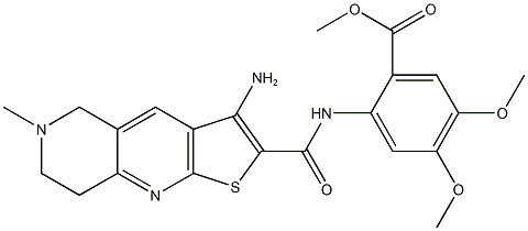 methyl 2-{[(3-amino-6-methyl-5,6,7,8-tetrahydrothieno[2,3-b][1,6]naphthyridin-2-yl)carbonyl]amino}-4,5-dimethoxybenzoate Struktur