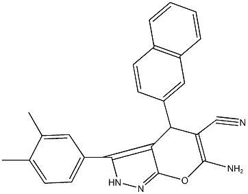 6-amino-3-(3,4-dimethylphenyl)-4-(2-naphthyl)-2,4-dihydropyrano[2,3-c]pyrazole-5-carbonitrile|