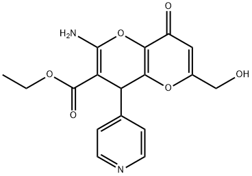 ethyl 2-amino-6-(hydroxymethyl)-8-oxo-4-(4-pyridinyl)-4,8-dihydropyrano[3,2-b]pyran-3-carboxylate,674804-95-6,结构式