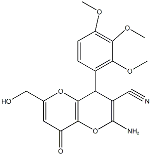 2-amino-6-(hydroxymethyl)-8-oxo-4-(2,3,4-trimethoxyphenyl)-4,8-dihydropyrano[3,2-b]pyran-3-carbonitrile|