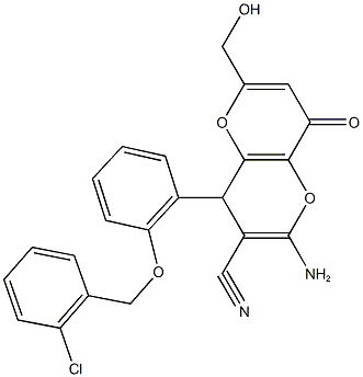 2-amino-4-{2-[(2-chlorobenzyl)oxy]phenyl}-6-(hydroxymethyl)-8-oxo-4,8-dihydropyrano[3,2-b]pyran-3-carbonitrile|