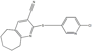 2-{[(6-chloro-3-pyridinyl)methyl]sulfanyl}-6,7,8,9-tetrahydro-5H-cyclohepta[b]pyridine-3-carbonitrile Structure