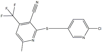 2-{[(6-chloro-3-pyridinyl)methyl]sulfanyl}-6-methyl-4-(trifluoromethyl)nicotinonitrile 化学構造式