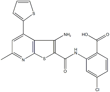 2-({[3-amino-6-methyl-4-(2-thienyl)thieno[2,3-b]pyridin-2-yl]carbonyl}amino)-4-chlorobenzoic acid|