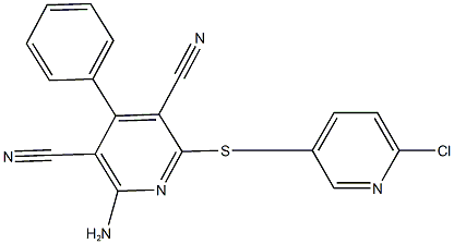 2-amino-6-{[(6-chloro-3-pyridinyl)methyl]sulfanyl}-4-phenyl-3,5-pyridinedicarbonitrile Structure