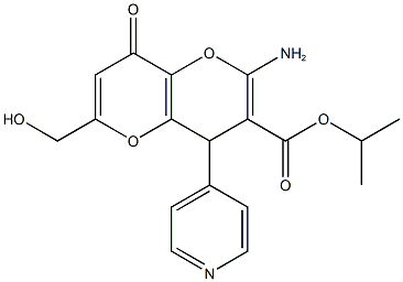 isopropyl 2-amino-6-(hydroxymethyl)-8-oxo-4-(4-pyridinyl)-4,8-dihydropyrano[3,2-b]pyran-3-carboxylate Structure