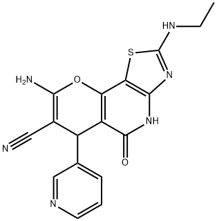 8-amino-2-(ethylamino)-5-oxo-6-(3-pyridinyl)-4,6-dihydro-5H-pyrano[2,3-d][1,3]thiazolo[4,5-b]pyridine-7-carbonitrile|