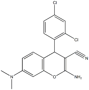 2-amino-4-(2,4-dichlorophenyl)-7-(dimethylamino)-4H-chromene-3-carbonitrile,674806-81-6,结构式