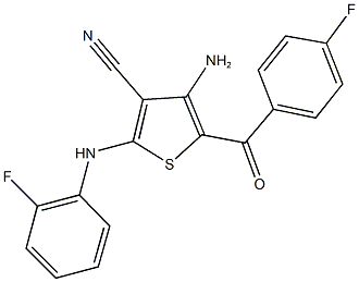 4-amino-2-(2-fluoroanilino)-5-(4-fluorobenzoyl)-3-thiophenecarbonitrile Structure