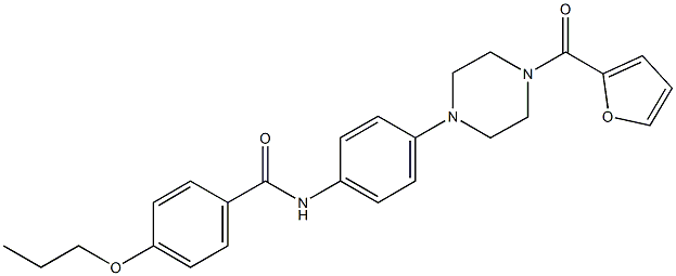 N-{4-[4-(2-furoyl)-1-piperazinyl]phenyl}-4-propoxybenzamide Struktur