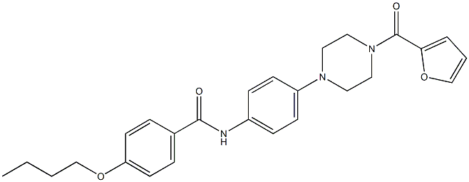 4-butoxy-N-{4-[4-(2-furoyl)-1-piperazinyl]phenyl}benzamide 化学構造式