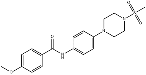 4-methoxy-N-{4-[4-(methylsulfonyl)-1-piperazinyl]phenyl}benzamide Struktur