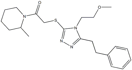 1-({[4-(2-methoxyethyl)-5-(2-phenylethyl)-4H-1,2,4-triazol-3-yl]sulfanyl}acetyl)-2-methylpiperidine Structure