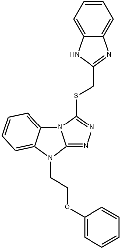 2-{3-[(1H-benzimidazol-2-ylmethyl)sulfanyl]-9H-[1,2,4]triazolo[4,3-a]benzimidazol-9-yl}ethyl phenyl ether Structure