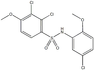 2,3-dichloro-N-(5-chloro-2-methoxyphenyl)-4-methoxybenzenesulfonamide,675843-51-3,结构式