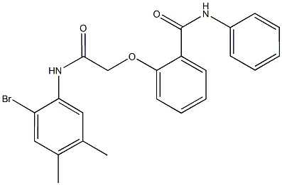 2-[2-(2-bromo-4,5-dimethylanilino)-2-oxoethoxy]-N-phenylbenzamide 结构式