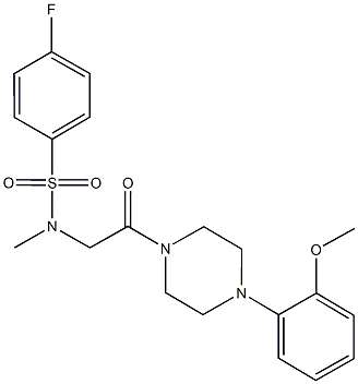 4-fluoro-N-{2-[4-(2-methoxyphenyl)-1-piperazinyl]-2-oxoethyl}-N-methylbenzenesulfonamide Struktur
