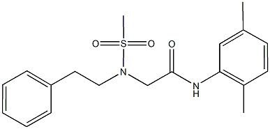 N-(2,5-dimethylphenyl)-2-[(methylsulfonyl)(2-phenylethyl)amino]acetamide 化学構造式