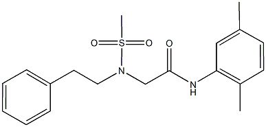 N-(2,5-dimethylphenyl)-2-[(methylsulfonyl)(2-phenylethyl)amino]acetamide,675862-64-3,结构式