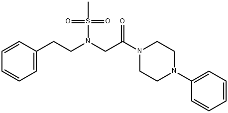 N-[2-oxo-2-(4-phenyl-1-piperazinyl)ethyl]-N-(2-phenylethyl)methanesulfonamide Struktur