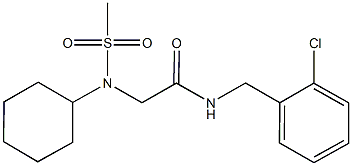 N-(2-chlorobenzyl)-2-[cyclohexyl(methylsulfonyl)amino]acetamide 化学構造式