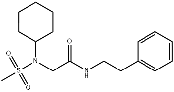 2-[cyclohexyl(methylsulfonyl)amino]-N-(2-phenylethyl)acetamide 结构式