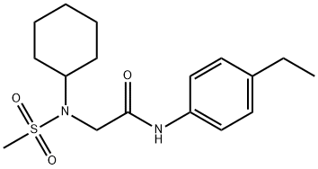 2-[cyclohexyl(methylsulfonyl)amino]-N-(4-ethylphenyl)acetamide 化学構造式