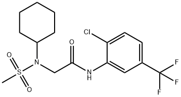 N-[2-chloro-5-(trifluoromethyl)phenyl]-2-[cyclohexyl(methylsulfonyl)amino]acetamide,675863-49-7,结构式