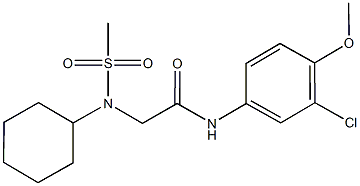 N-(3-chloro-4-methoxyphenyl)-2-[cyclohexyl(methylsulfonyl)amino]acetamide Structure