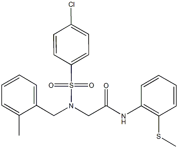 2-[[(4-chlorophenyl)sulfonyl](2-methylbenzyl)amino]-N-[2-(methylsulfanyl)phenyl]acetamide 结构式