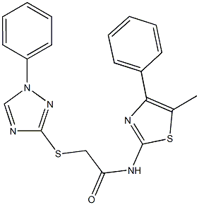 N-(5-methyl-4-phenyl-1,3-thiazol-2-yl)-2-[(1-phenyl-1H-1,2,4-triazol-3-yl)sulfanyl]acetamide Structure