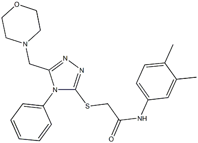 N-(3,4-dimethylphenyl)-2-{[5-(4-morpholinylmethyl)-4-phenyl-4H-1,2,4-triazol-3-yl]sulfanyl}acetamide 化学構造式