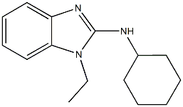 N-cyclohexyl-N-(1-ethyl-1H-benzimidazol-2-yl)amine 结构式