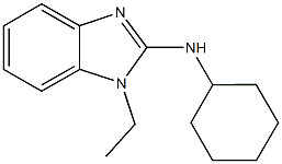 N-cyclohexyl-N-(1-ethyl-1H-benzimidazol-2-yl)amine 化学構造式