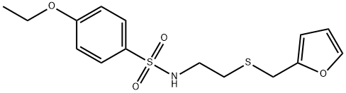 4-ethoxy-N-{2-[(2-furylmethyl)sulfanyl]ethyl}benzenesulfonamide 化学構造式