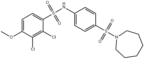 N-[4-(1-azepanylsulfonyl)phenyl]-2,3-dichloro-4-methoxybenzenesulfonamide Structure