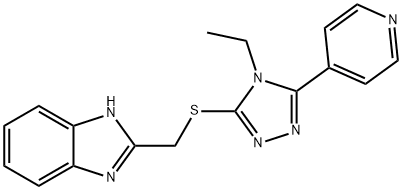 2-({[4-ethyl-5-(4-pyridinyl)-4H-1,2,4-triazol-3-yl]sulfanyl}methyl)-1H-benzimidazole Structure